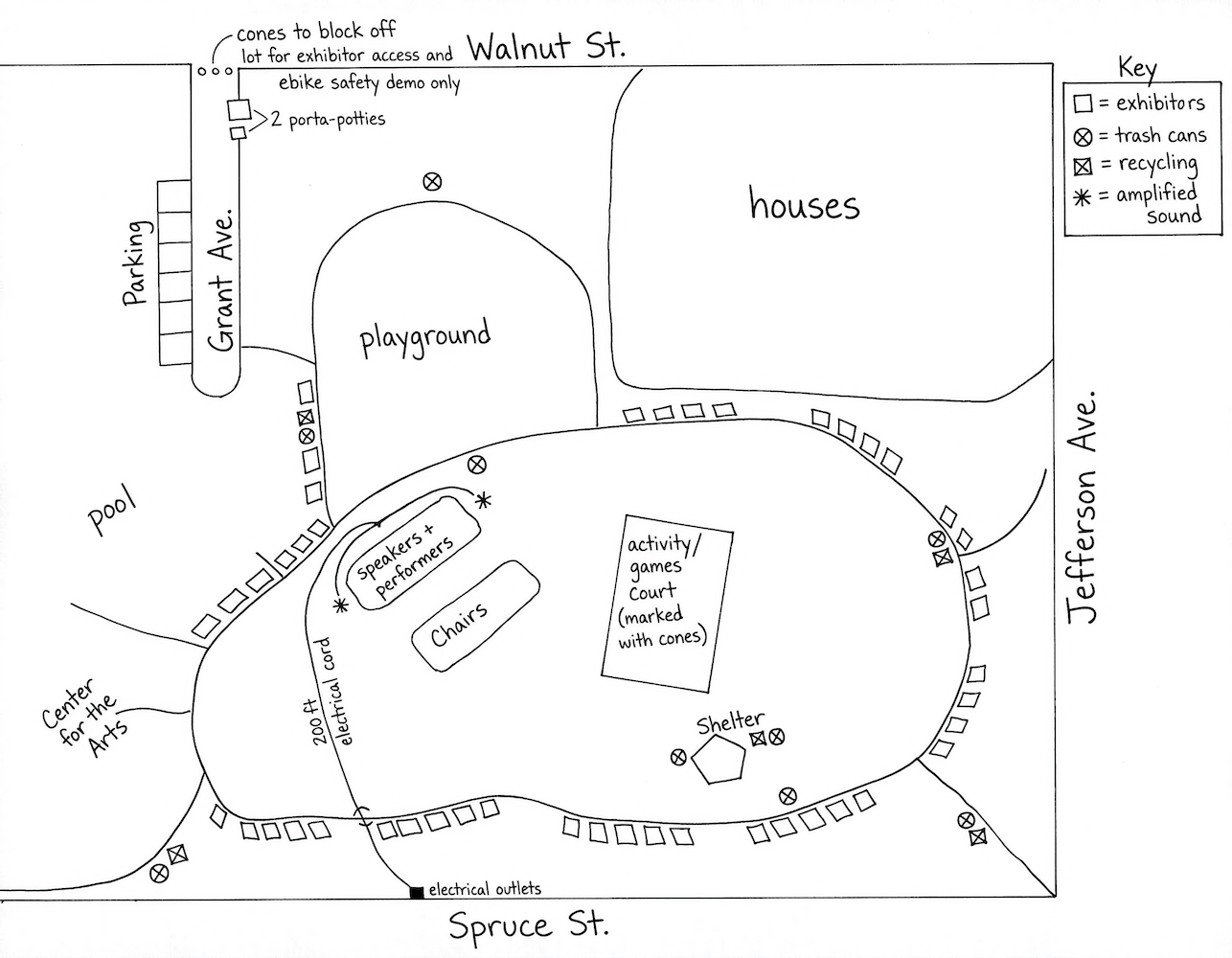 Drawing of planned site map
